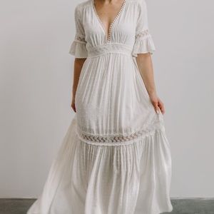 COPY - Rayne Deep V Maxi Dress - white